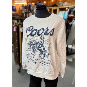 NEW Coors Not My First Rodeo Cowboy Sweatshirt in White